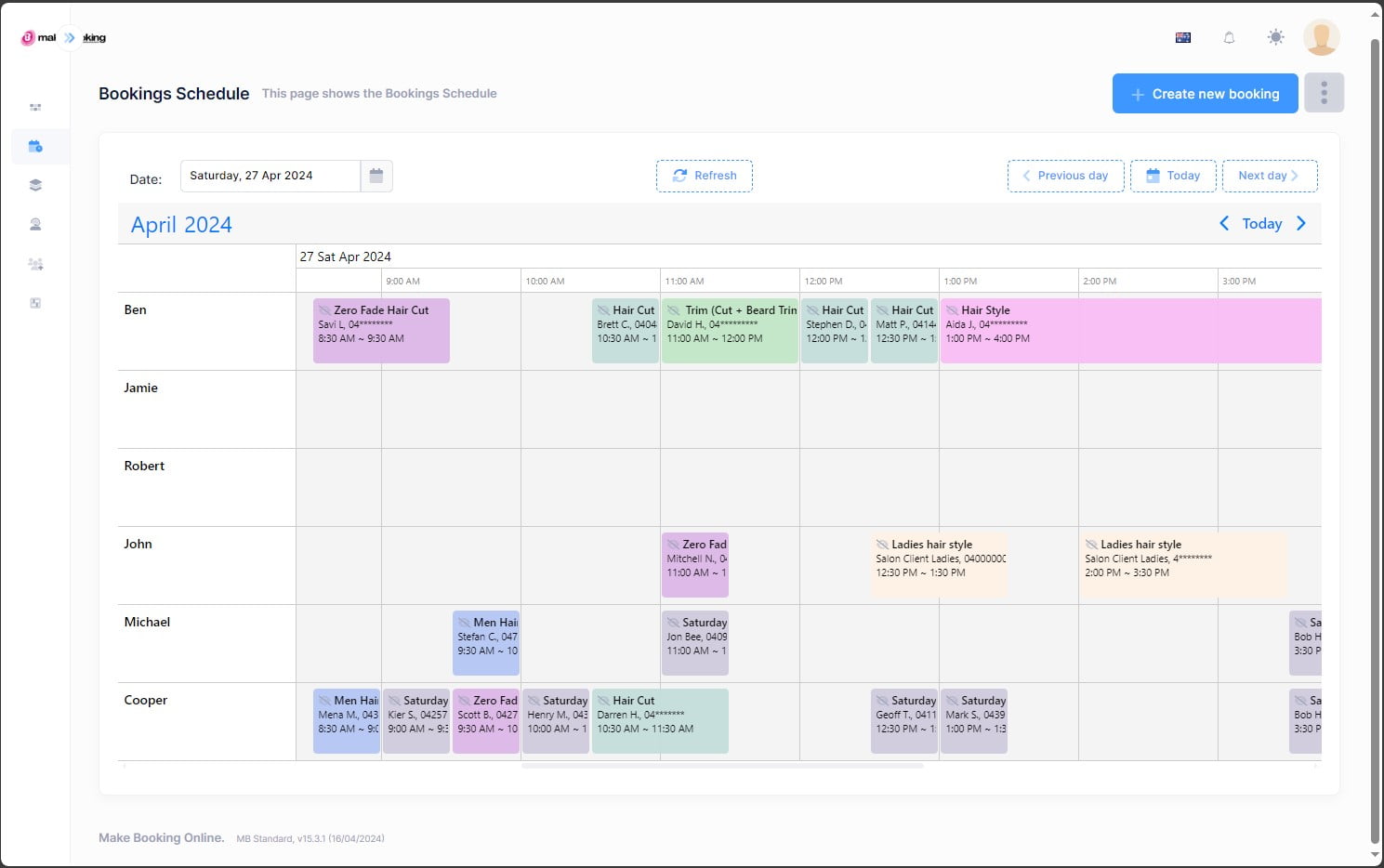 docs.makebooking.online - Booking Scheduler View | Reports