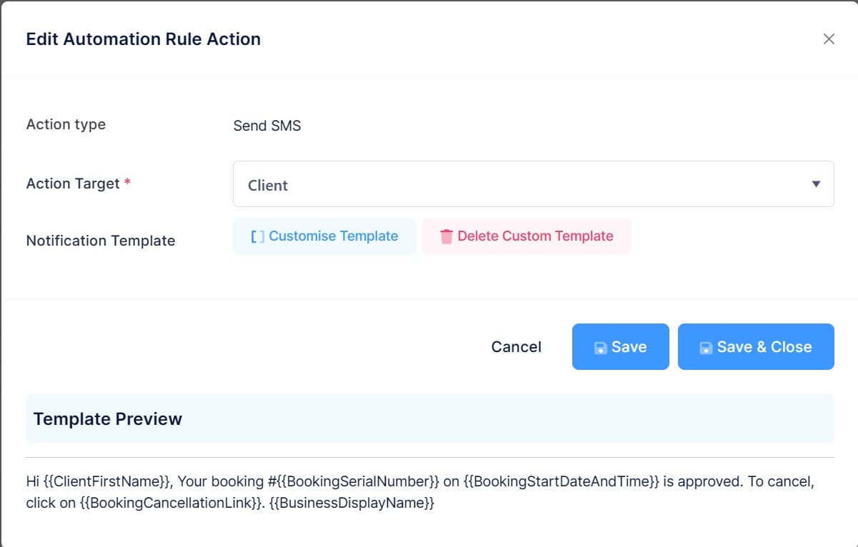 docs.makebooking.online - Action Type | Automation Rules and Notifications